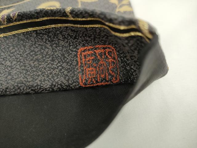 平和屋着物●西陣 廣部商事謹製 六通柄袋帯 草花文 金糸 正絹 逸品 AABK6970pf