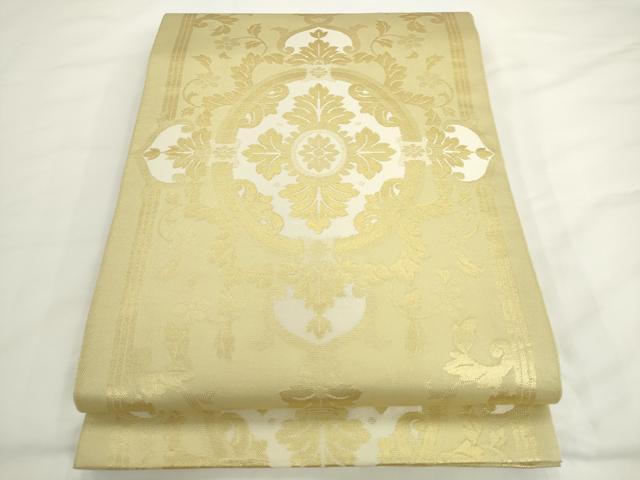 平和屋着物●西陣 川島織物 六通柄 本袋帯 飾花文 金糸 正絹 逸品 AABK6974pf