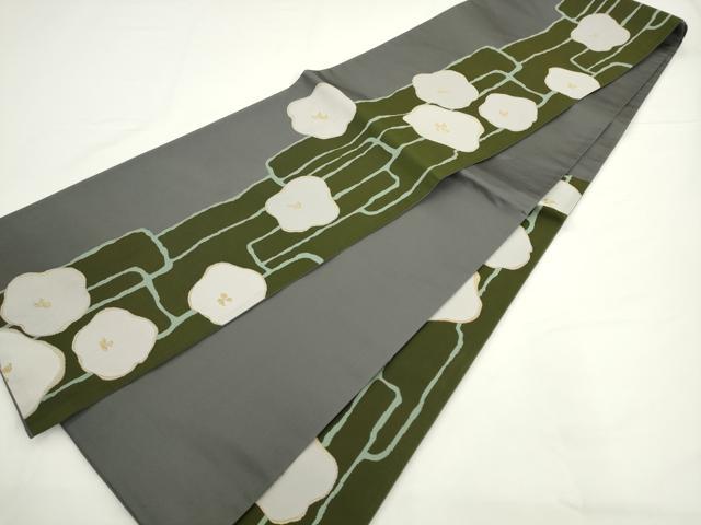 平和屋着物●世界的人形師 辻村寿三郎 ジュサブロー 六通柄袋帯 舞花文 金糸 正絹 逸品 AABK6978pf