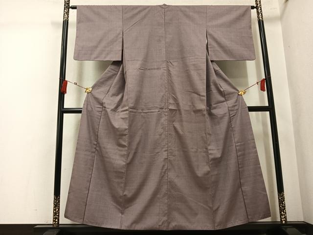 平和屋着物●結城紬 色無地 鳩羽鼠色 正絹 逸品 AABK7004ph