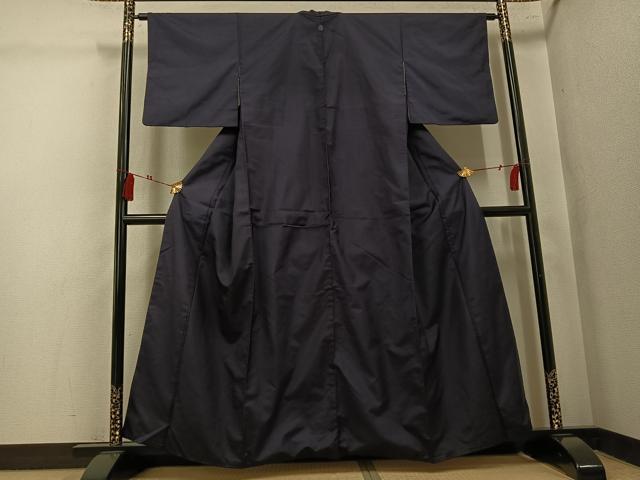 平和屋着物●上質な紬 色無地 藤煤竹色 正絹 逸品 AABK7005ph