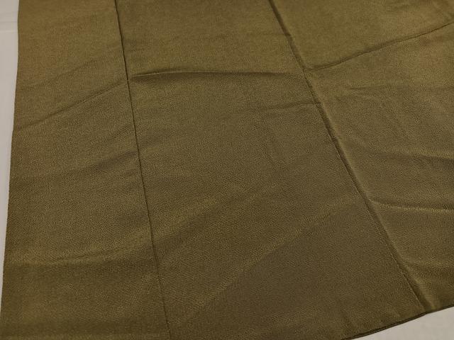 平和屋着物●上質な色無地 肥後煤竹色 鬼しぼ縮緬 正絹 逸品 AABK7007ph