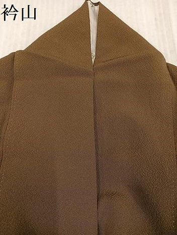 平和屋着物●ファッションデザイナー 花井幸子 色無地 媚茶色 正絹 逸品 AABK7009ph