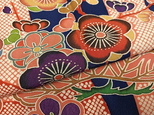 平和屋着物●豪華振袖 紅型 松竹梅文 正絹 逸品 AABK7020ph