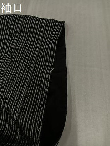 平和屋着物●上質な紬 縞 黒地 正絹 逸品 AABK7022ph