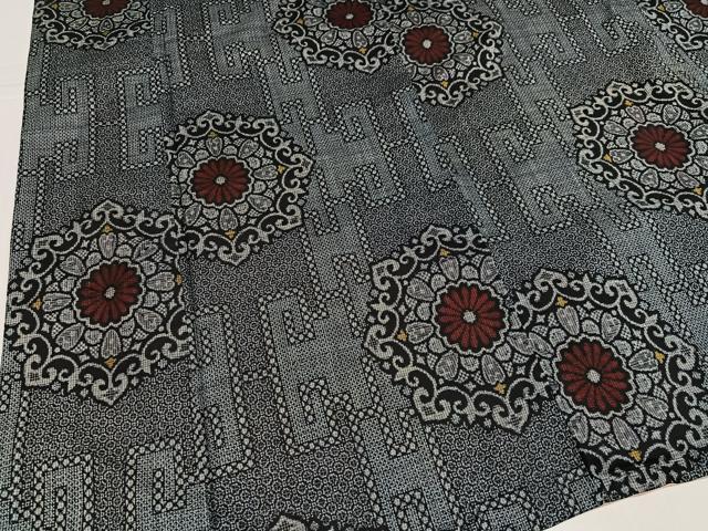 平和屋着物●本場大島紬 割込み絣 正絹 逸品 AABK7024ph