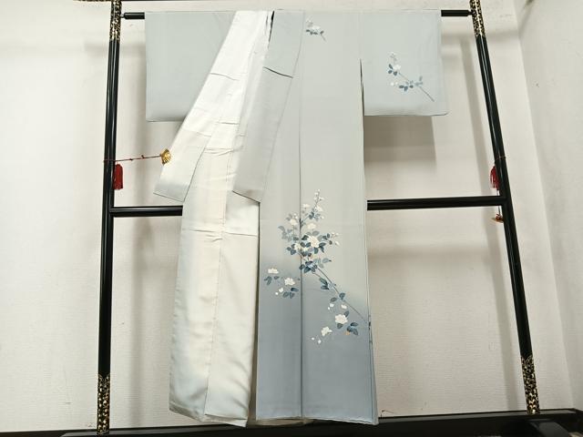 平和屋着物●訪問着 友禅 作家物 枝花文 暈し染め 正絹 逸品 AABK7034ph