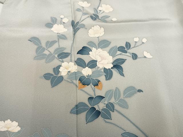 平和屋着物●訪問着 友禅 作家物 枝花文 暈し染め 正絹 逸品 AABK7034ph