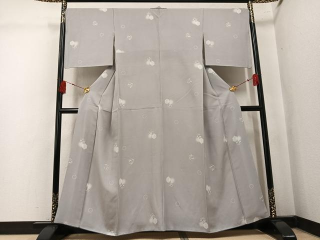 平和屋着物●上質な小紋 雪輪花文 ほたる暈し 正絹 逸品 AABK7038ph
