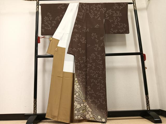 平和屋着物●訪問着 紬地 辻が花 暈し染め ますいわ屋扱い 正絹 逸品 未使用 AABK7039ph
