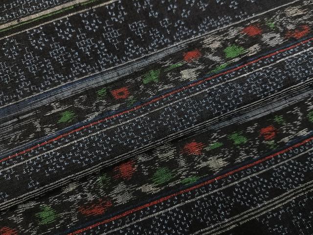 平和屋着物●結城紬 花唐草文 正絹 逸品 AABK7042ph
