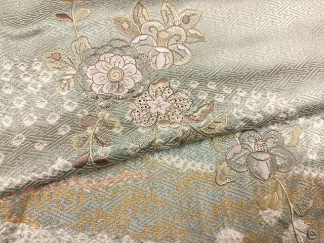 平和屋着物●訪問着 辻が花 中国三大刺繍 汕頭刺繍 スワトウ刺繍 絞り 金彩 正絹 逸品 AABK7049ph