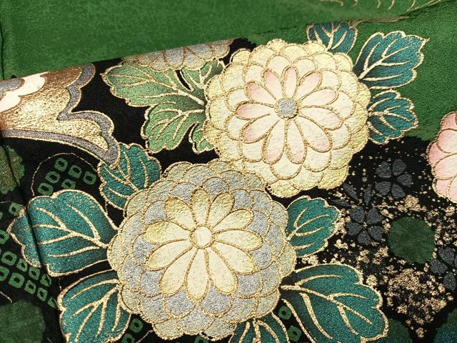 平和屋着物●豪華振袖 花蝶文 金彩 正絹 逸品 AABK7062ph