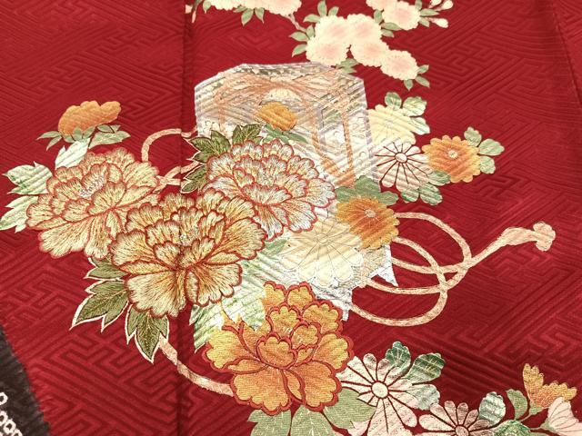 平和屋着物●豪華振袖 絞り 刺繍 貝桶檜扇花文 金銀彩 やまと誂製 正絹 逸品 AABK7066ph