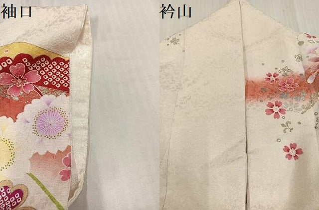平和屋着物●豪華振袖 刺繍 花蝶文 暈し染め 金銀彩 銀通し地 正絹 逸品 AABK7076ph