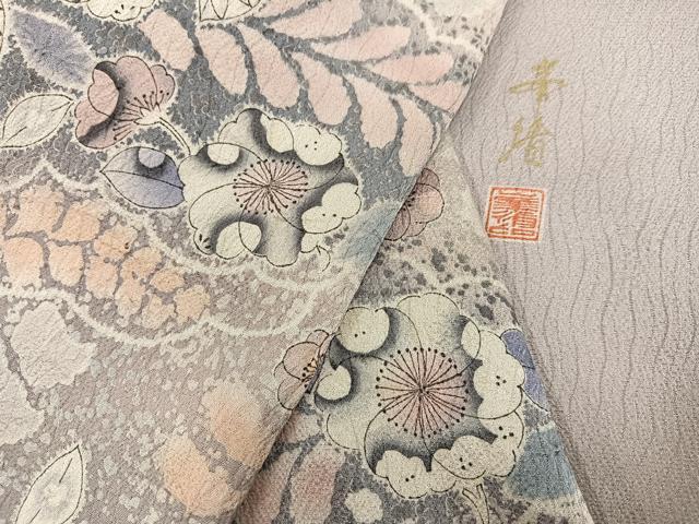 平和屋着物●訪問着 作家物 辻が花 絞り 暈し染め 正絹 逸品 AABK7081ph
