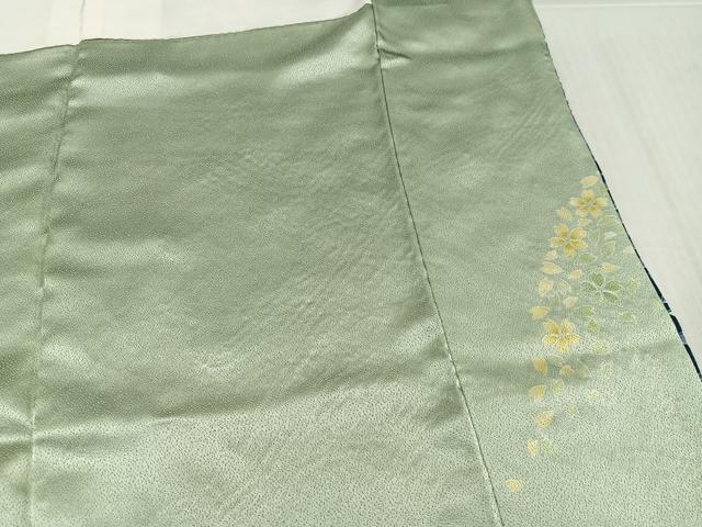 平和屋着物●訪問着 舞桜文 暈し染め 銀通し地 正絹 逸品 AABK7082ph