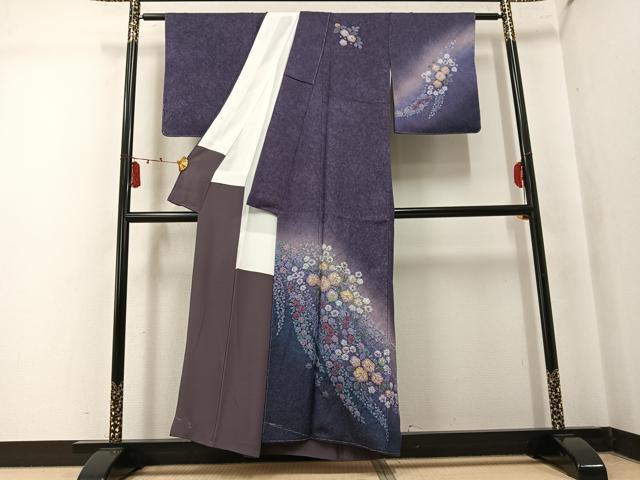 平和屋着物●伝統工芸士 寺谷昇 訪問着 辻が花 絞り 金通し地 正絹 逸品 未使用 AABK7083ph
