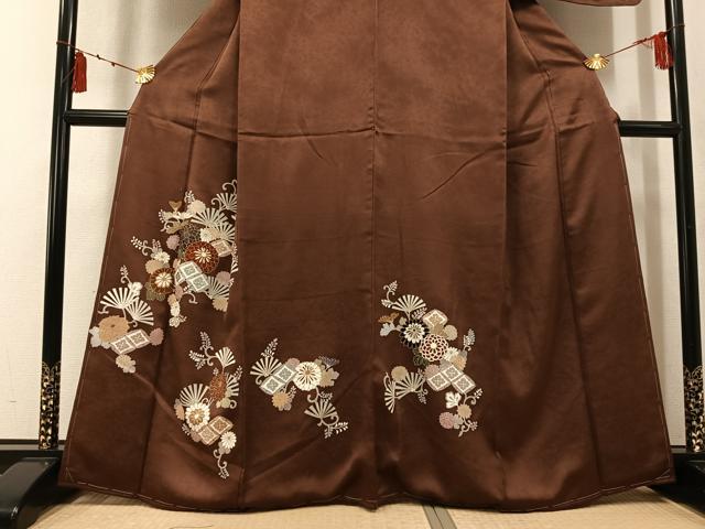 平和屋着物●訪問着 草花文 金彩 正絹 逸品 AABK7089ph