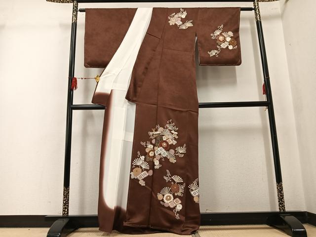 平和屋着物●訪問着 草花文 金彩 正絹 逸品 AABK7089ph