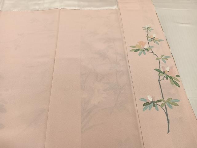 平和屋着物●十日町友禅作家 松雨 訪問着 枝花文 暈し染め 金彩 正絹 逸品 未使用 AABK7090ph