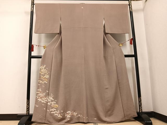 平和屋着物●豪華色留袖 松竹梅文箱文 鬼しぼ縮緬 正絹 逸品 AABK7098ph