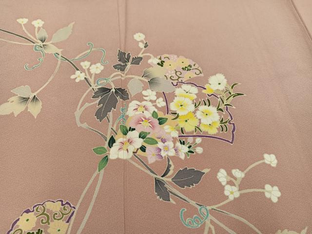 平和屋着物●本加賀友禅作家 橋本静華 訪問着 草花文 正絹 逸品 AABK7101ph