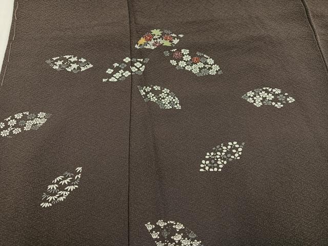 平和屋着物●京友禅作家 元橋宏太郎 訪問着 刺繍 地紙草花文 正絹 逸品 未使用 AABK7104ph