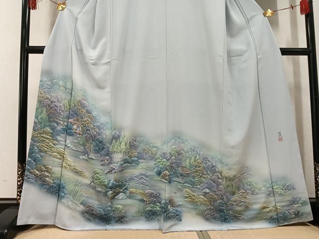 平和屋着物●豪華色留袖 作家物 風景草木文 暈し染め 正絹 逸品 未使用 AABK7106ph