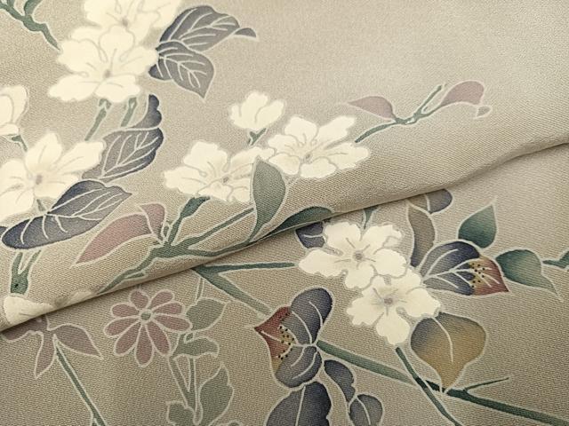 平和屋着物●訪問着 友禅 作家物 枝花文 暈し染め 正絹 逸品 AABK7108ph