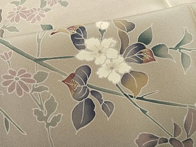 平和屋着物●訪問着 友禅 作家物 枝花文 暈し染め 正絹 逸品 AABK7108ph