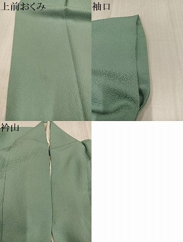 平和屋着物●上質な色無地 山葵色 正絹 逸品 AABK7109ph