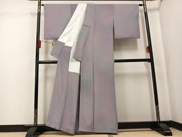平和屋着物●染色作家 斉藤三才 小紋 霞文 暈し染め 正絹 逸品 AABK7119ph