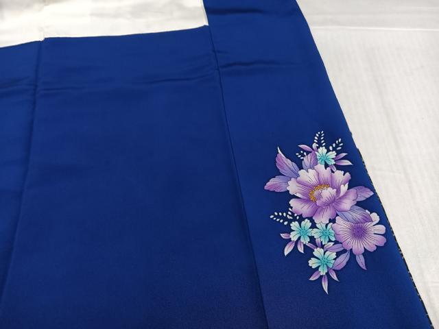 平和屋着物●豪華振袖 絞り 草花文 暈し染め 銀通し地 正絹 逸品 AABK7130ph