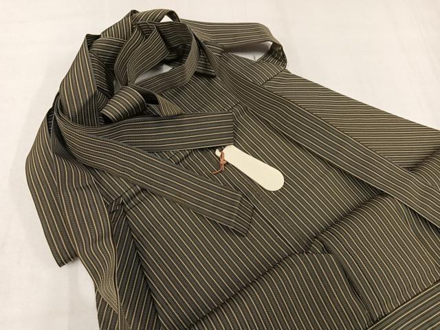 平和屋着物●男性 馬乗り袴 縞 正絹 逸品 AABK7132ph