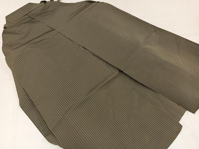 平和屋着物●男性 馬乗り袴 縞 正絹 逸品 AABK7132ph