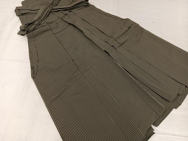 平和屋着物●男性 馬乗り袴 本場神代仙台平 縞 正絹 逸品 AABK7134ph