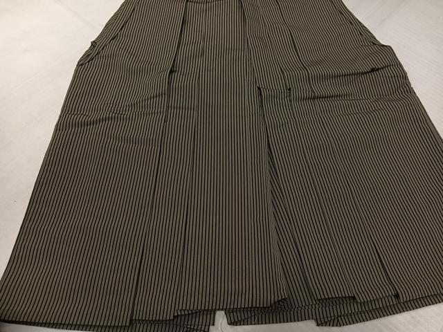 平和屋着物●男性 馬乗り袴 本場神代仙台平 縞 正絹 逸品 AABK7134ph