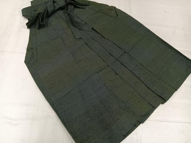 平和屋着物●男性 馬乗り袴 紬地 縞 正絹 逸品 AABK7142ph