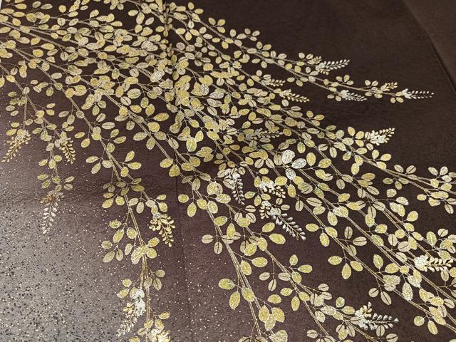 平和屋着物●訪問着 草花文 暈し染め 金銀彩 正絹 逸品 AABK7150ph