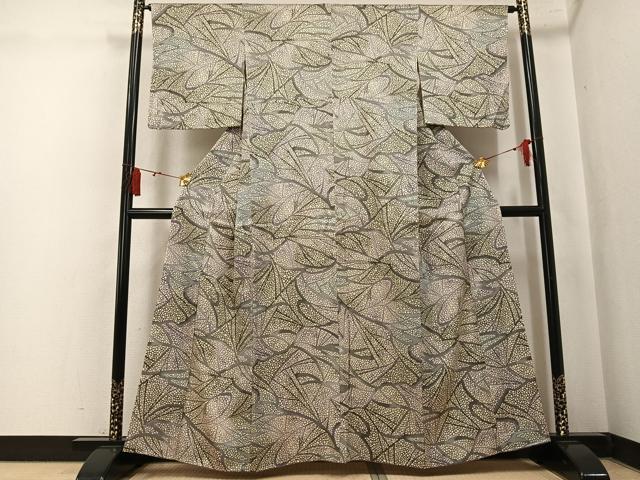平和屋着物●上質な小紋 葉尽くし 正絹 逸品 AABK7153ph