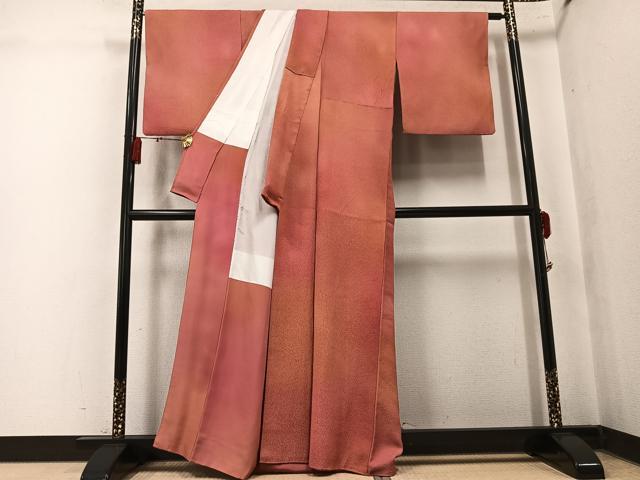 平和屋着物●染色作家 斉藤三才 小紋 霞文 暈し染め 正絹 逸品 AABK7158ph