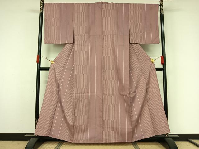 平和屋着物▽小紋 単衣 縞 洗える着物 AABK7162jh