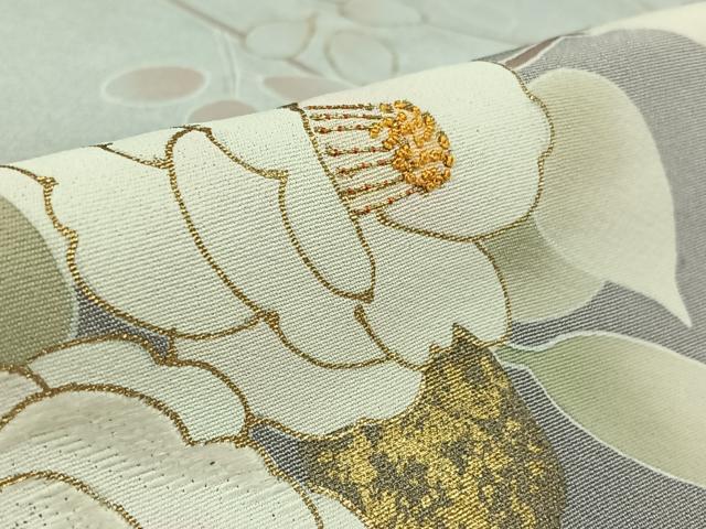 平和屋着物▽訪問着 単衣 中国三大刺繍 相良刺繍 友禅 草花文 暈し染め 金彩 ロング丈 正絹 逸品 AABK7177jh
