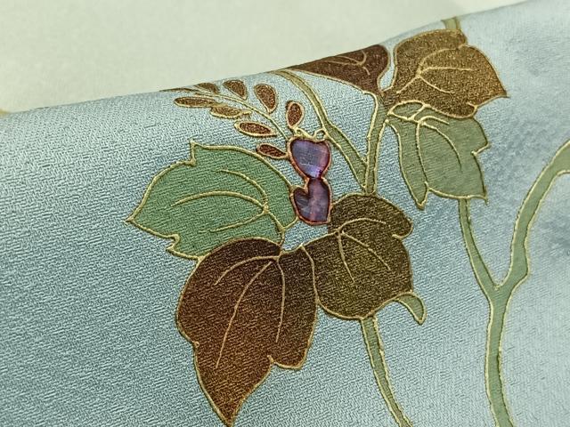 平和屋着物▽訪問着 単衣 螺鈿 枝花文 暈し染め 金彩 正絹 逸品 AABK7180jh