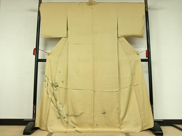 平和屋着物▽訪問着 単衣 水玉文 金彩 ロング丈 正絹 逸品 AABK7189jh