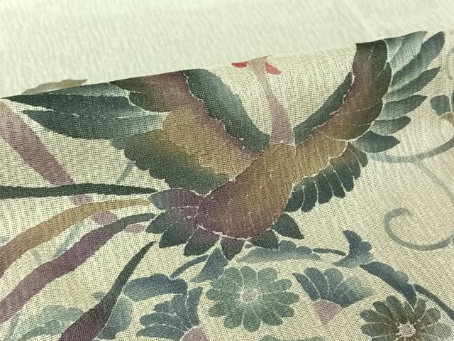 平和屋着物▽訪問着 無双 紗袷 紗×紗 手描き 鳳凰花文 正絹 逸品 AABK7195jh