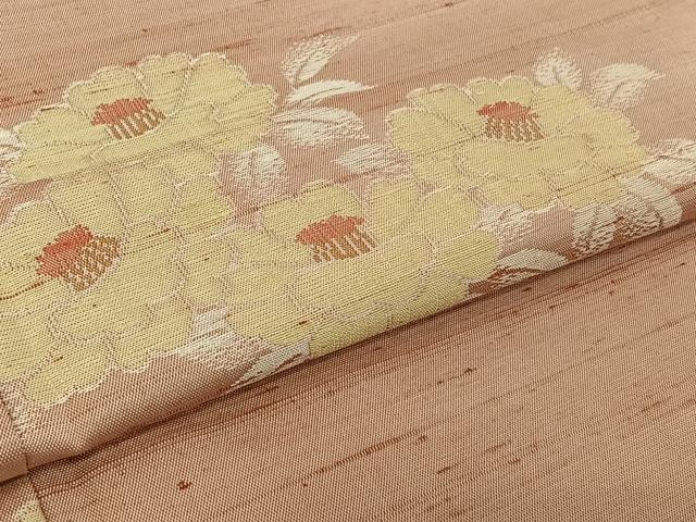 平和屋着物▽上質な紬 単衣 草花文 正絹 逸品 AABK7202jh