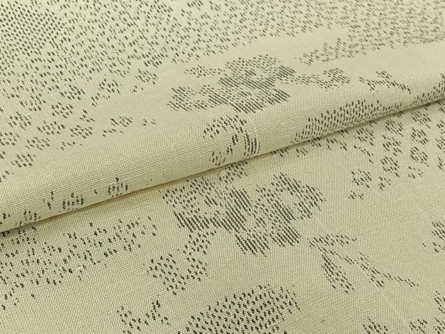 平和屋着物▽上質な紬 単衣 雲取り花文 正絹 逸品 AABK7206jh