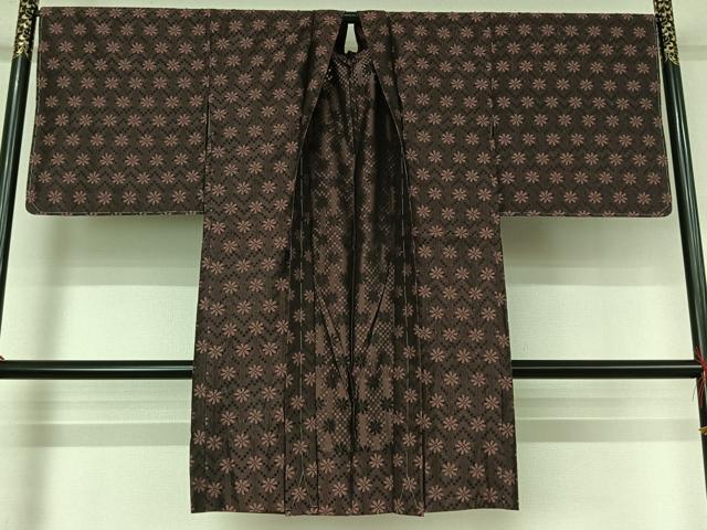 平和屋着物▽羽織 スリーシーズン 春夏秋 塵除け 舞花文 ロング丈 正絹 逸品 未使用 AABK7212jh